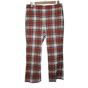 J Crew Willa Cropped Flare Pant in Snowy Stewart Tartan Wool Blend 8P